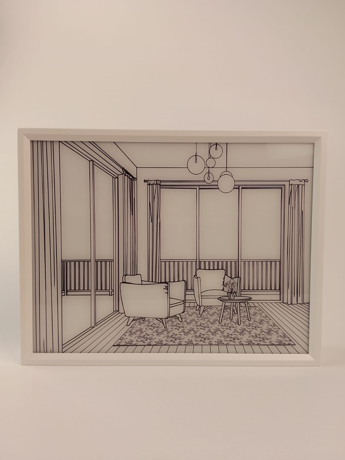 Alpine Vista line-art room illustration shown unlit