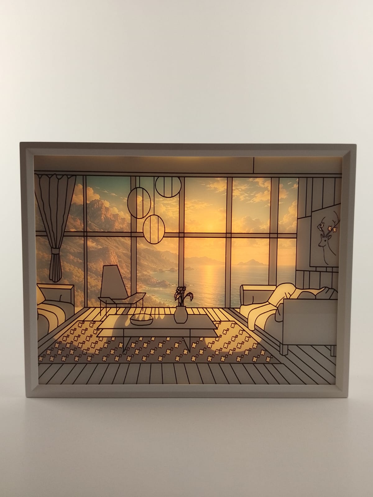ARSA Coastal Reverie room artwork illuminated in lighting mode 2